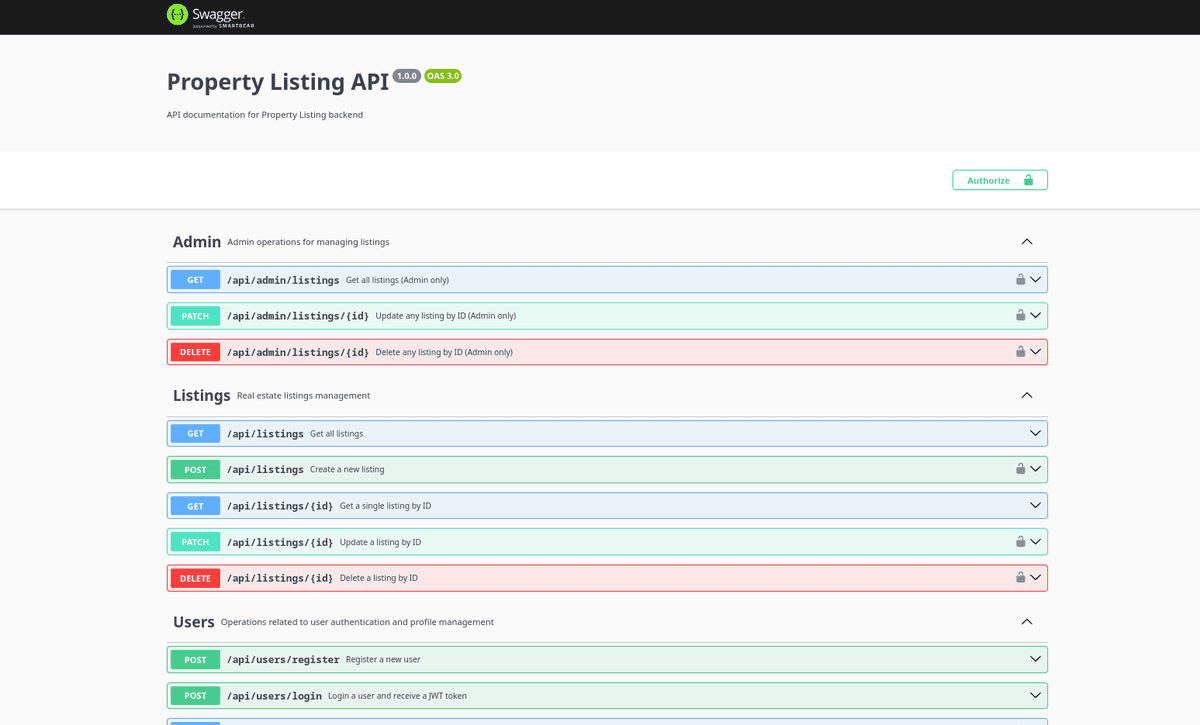 Property Listing Backend