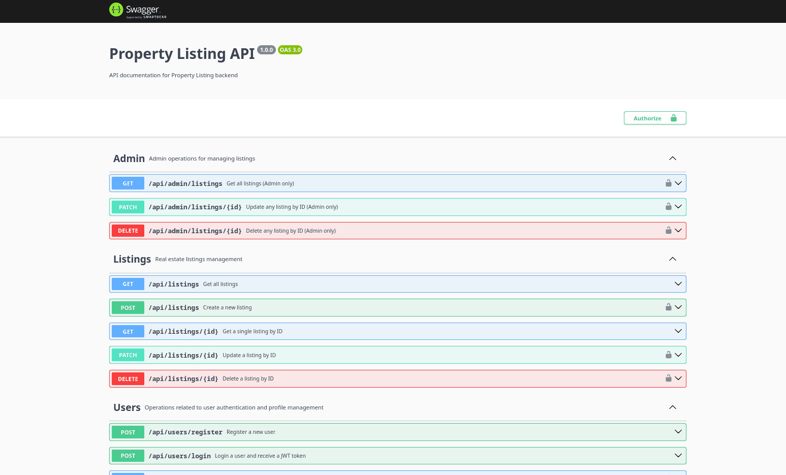 Property Listing Backend